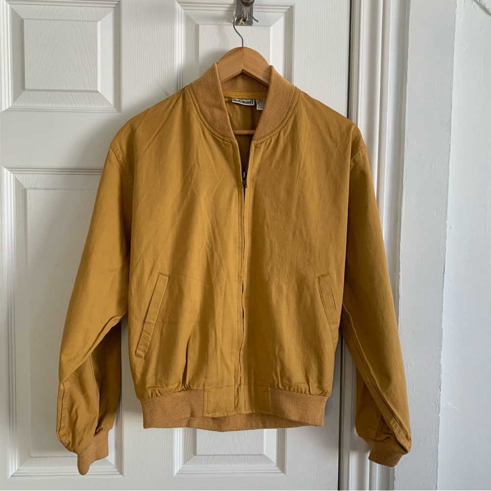 L.L. Bean Yellow Bomber Jacket 100% Cotton